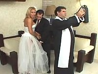 Lusty shemale bride ready to fuck and getting fucked after wedding ceremony