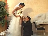 Shemale bride pumping the ass of her fiancé right after wedding ceremony