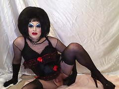 KiloShemales presents: Slut drag queen fucking bbc dildo