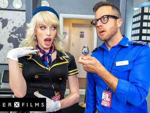 Kilo Shemales presents: Cute trans stewardess smashed by kinky guard - genderxfilms